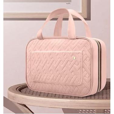 Imagem de Bolsa organizadora de viagem para mala de viagem, acessórios de bagagem com compartimentos com zíper para armazenamento de roupas de higiene pessoal, rosa, Bolsa