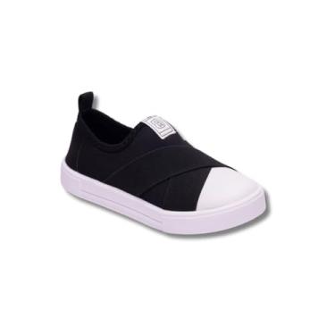 Imagem de Pimpolho Tênis Infantil Calce Fácil com Elástico, Preto, Tamanho 28-34 Confortável, Sem Cadarço (BR, Criança de 4 a 8 anos, Numérico, 31)
