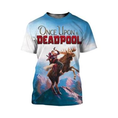 Imagem de Camiseta Masculina Oversized Marvel Deadpool Estampada Em 3D Moda Casu
