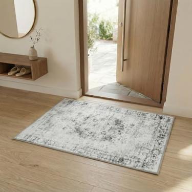 Imagem de Zanipex Tapetes de área de 20 x 25 cm para sala de estar, tapetes laváveis para quarto, 13 x 17 cm, entrada de corredores, cozinha, tapete boho interno, tapete bege para escritório (cinza creme macio