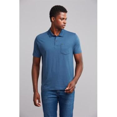 Imagem de Polo Manga Curta com Bolso Comfort Malha Básica - Azul Noturno - Highs