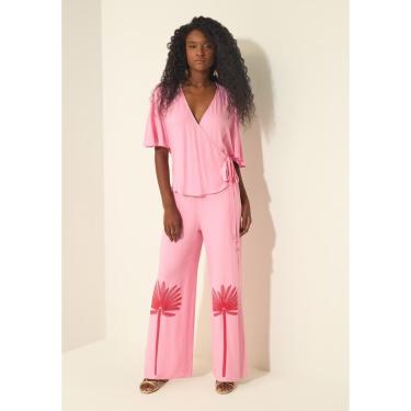 Imagem de Macacão Longo Transpassado Com Amarração E Estampas-Feminino