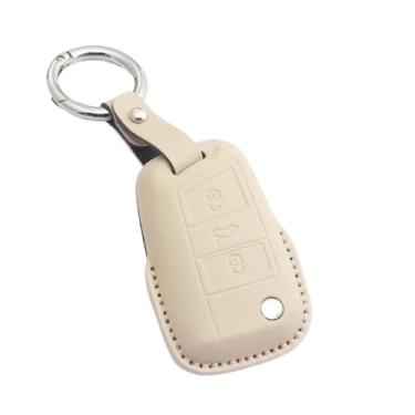 Imagem de Capa de couro para chave de carro, capa up keyless fob compatível com vw beetle caddy eos golf jetta polo scirocco tiguan touran(D2)