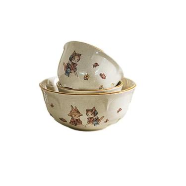 Imagem de Salada de cerâmica retrô coelho doméstico lazer ocidental - tigela de sopa de 16,5 cm