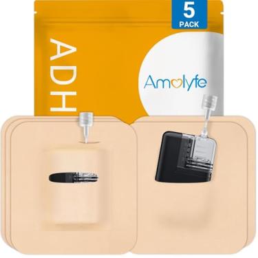 Imagem de Amolyfe Capa adesiva Tandem Mobi, pacote com 5 adesivos de bolso para bomba de insulina Tandem Mobi, à prova d'água e hipoalergênica, capa overpatch, 10 dias de uso prolongado, marrom