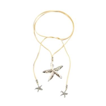 Imagem de TINCOLIA Colar gargantilha com pingente de estrela do mar punk exagerado feminino boho imitação de pérola joias joias joias