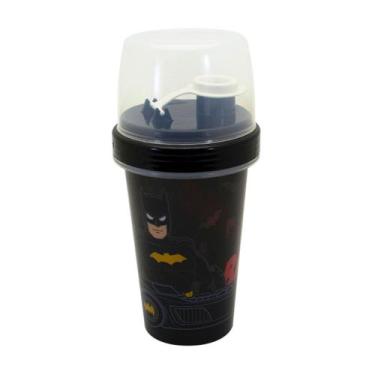 Imagem de Copo Infantil Mini Shakeira Plástico 320ml Personagens Plasútil, Batma