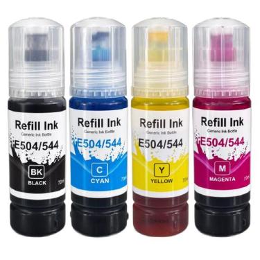 Imagem de Kit Tinta Compativel P/ Uso T544 T504 L3250 L6191 ( Preto - Ciano - Ma