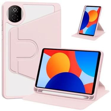 Imagem de Capa giratória para Huawei Honor PAD X7 2025 22.1 cm com suporte para lápis, suporte protetor de rotação de 360 graus para tablet inteligente, capa rígida fina e traseira transparente com despertar