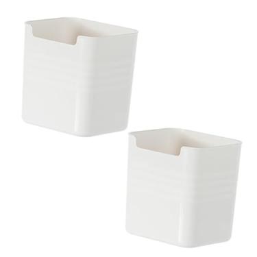 Imagem de 2 caixas de armazenamento de mesa, prateleiras de armazenamento de plástico para cozinha de escritório, banheiro e penteadeira, economizando espaço