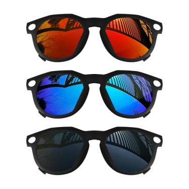 Imagem de MYCOURAG Armação preta para óculos de sol Oakley Meta HSTN OW8002 51 mm com proteção UV - preto + azul + vermelho