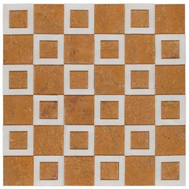 Imagem de Kit 1m² Pastilha de Vidro Mesclada 30cm X 30cm Branco