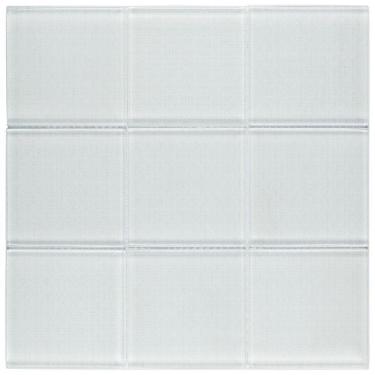 Imagem de Kit 1m² Pastilha de Vidro Patchwork 30cm X 30cm Branco polido
