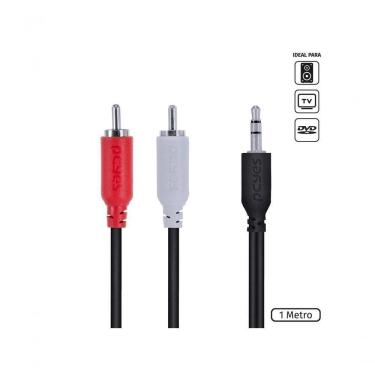 Imagem de Cabo De áudio 2 Rca Macho Para P2 3.5mm Macho 28awg Puro