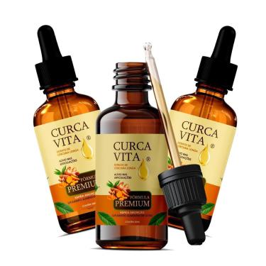 Imagem de Kit 3x Frascos Curcumina Com Colágeno - Gotas 30ml Curcuma-Unissex