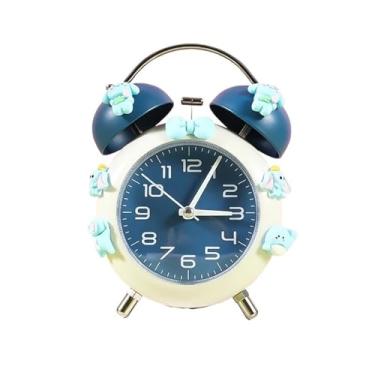 Imagem de x3anggyt5 Despertador para quarto, despertador para estudantes, dispositivo especial de despertar, bonito e bonito, pequeno despertador, dispositivo de despertar inteligente, relógio de mesa (azul)