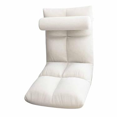 Imagem de Generic Cadeira Ergonômica para Jogos Sem Braços, Flanela Macia, sofá Dobrável para Salão, Costas Ajustáveis ​​para Leitura, Assistir Tv (Branco)