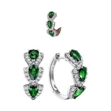 Imagem de Brincos de Argola com Zircônia Cúbica Azul - Acessório Elegante para F