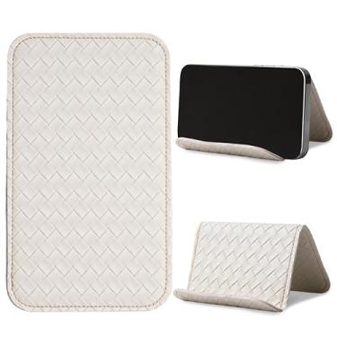 Imagem de QIELIZI Suporte de celular com aba flexível e suporte de tablet flexível para mesa, cama, esteira, casa e avião, acessórios de viagem (1 tecido branco)