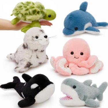 Imagem de 6 peças de brinquedos de pelúcia MaoGolan para animais marinhos, 25 cm