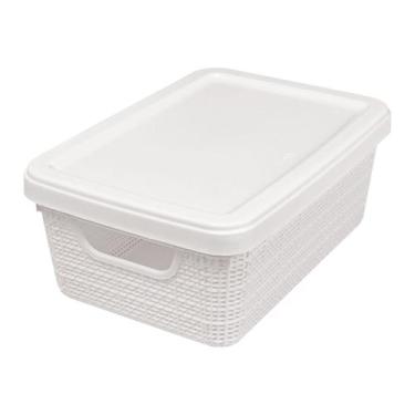 Imagem de Caixa Cesto Organizadora c/ Tampa Alça Lateral Organizadora - Jaguar P