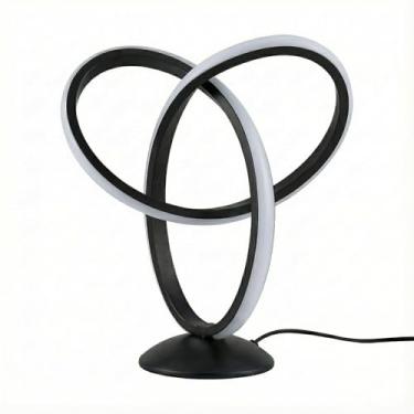 Imagem de Souxgjey Luminária de cabeceira, luminária de mesa com 13 cores RGB, luz noturna regulável, lâmpadas de mesa em espiral para quarto e sala de estar (preto)