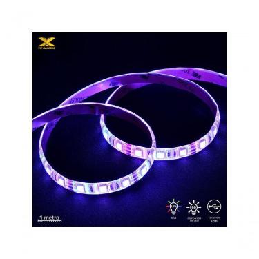 Imagem de Fita De Led Vx Gaming Rgb Com Controlador Conexão Usb 60 Pontos De Led 1 Metro - Lru1