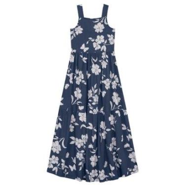Imagem de Vestido longo infantil menina de flores Brandili Azul-Feminino