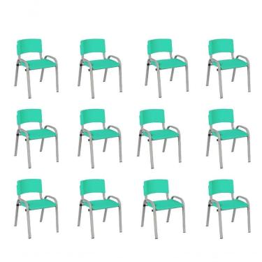 Imagem de Kit 12 Cadeiras Infantil Iso, , Base Cinza Verde água