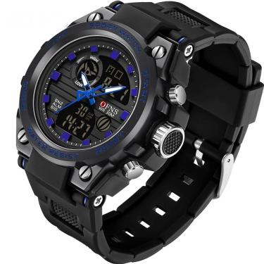 Imagem de Relógio De Quartzo Militar Masculino De Pulso Impermeável Ofns - Azul