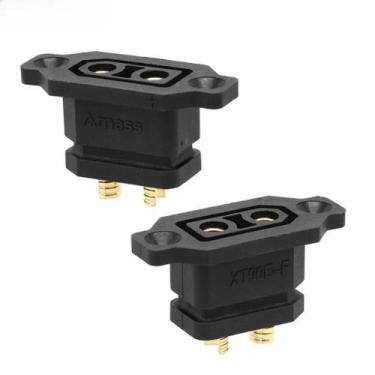 Imagem de Conector De Bateria Amass XT90E-F Dourado Amarelo E Preto, 2 Peças, So