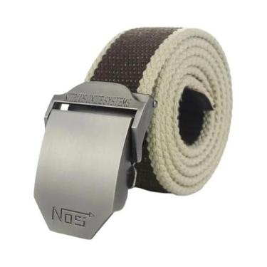 Imagem de Cinto De Lona Preto Para Homens Com Fivela De Metal De Luxo, Cinto Tát