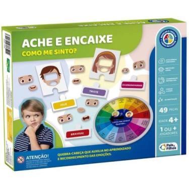 Imagem de Brinquedo Pedagogico ACHE e Encaixe Como ME Sinto - Pais e Filhos - Pa