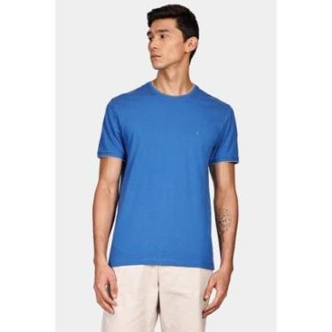 Imagem de Camiseta Aramis Básica Friso na Gola Royal Com Cinza-Masculino