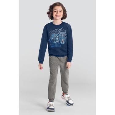 Imagem de Conjunto infantil menino dos Vingadores metalizado Brandili, 10, Azul
