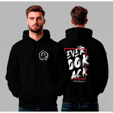 Imagem de Moletom Canguru Estampado Smile Never Look Back REF1494-Masculino