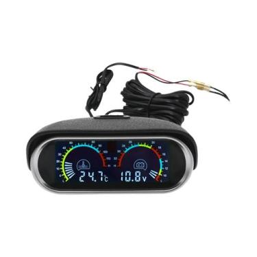 Imagem de Medidor De Temperatura De Água Para Carro LCD 12V 24V 2 Em 1 Com Senso