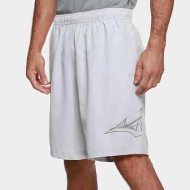 Imagem de Bermuda Mizuno Run Bird Masculina, Cinza claro, P