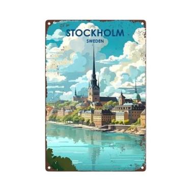 Imagem de Placa Metálica Retrô Temática De Viagem: Veneza, Canadá, Toronto  Pôst