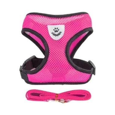 Imagem de Conjunto De Coleira E Guia Ajustável Em Tela Respirável Para Gatos, Fi