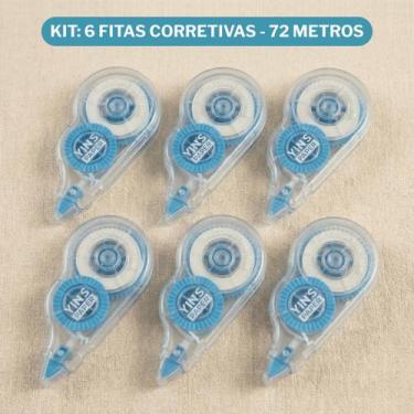 Imagem de Conjunto 6 Corretivos Em Fita 12 Metros Yins Artesanato Scrapbook DIY 