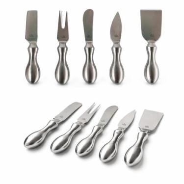 Imagem de Pegador Espátulas De Queijo Frios Frutas 5 Peças Utensílios Inox Resis