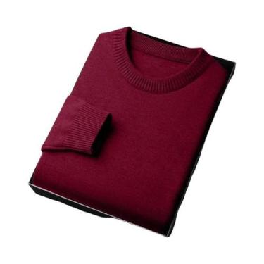 Imagem de Suéter Masculino De Malha Leve E Macio Com Gola Redonda E Manga Longa,