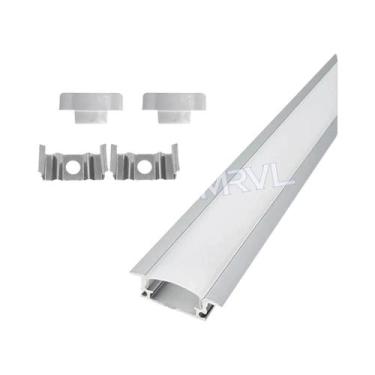 Imagem de Perfil De Alumínio LED Preto E Prata 0,5M Com 2-30 Difusores Para Barr