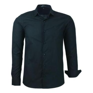 Imagem de Camisa Social Masculina Manga Longa Amil Comfort Algodão Flamê Tipo Li