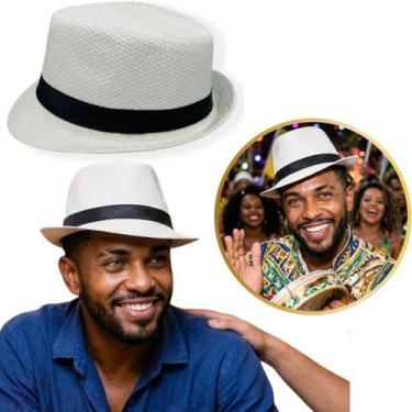 Imagem de Chapéu Panamá Malandro Branco Faixa Preta Pagodeiro Samba - Alra