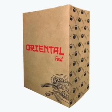 Imagem de Saco De Papel Kraft Delivery Oriental Tamanho G Pacote Com 50und - Plu