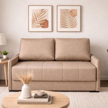 Imagem de Sofá-cama Casal 154cm Veludo Isis Bege