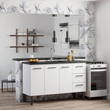 Imagem de Armário Gabinete para Cozinha em Aço Pia 150cm Novo Vênus Branco