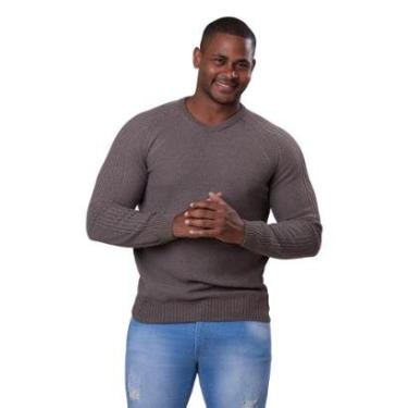 Imagem de Suéter Masculino Lã Tricô Gola Redonda Blusa Premium 7138-Masculino